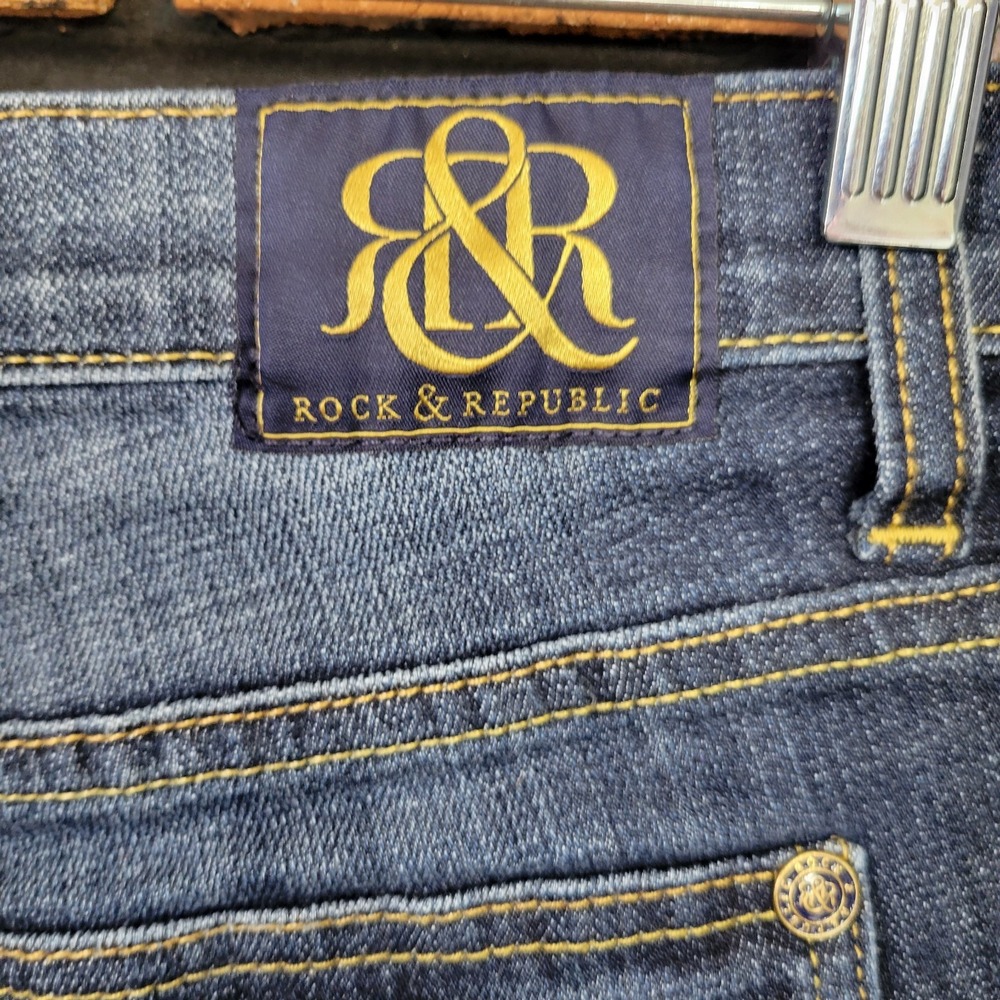Rock & Republic Cut Off Shorts Size 2 Stinger Blue Stretch Denim Coastal Cowgirl - Picture 6 of 16